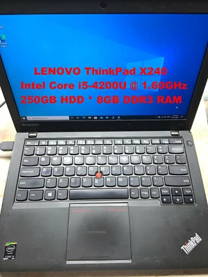 LENOVO ThinkPad X240_i5-4200U@1.6GHz_250GB SATA HDD_8GB DDR3 RAM_12.5" Screen - Изображение 1 из 4