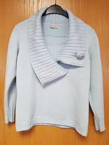 Damen Pullover Gr.40 von "Rabe" hellblau mit Schalkragen - Bild 1 von 4