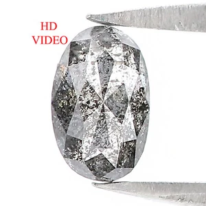 0.56 Ct Natural Loose Oval Shape Diamond 6.50 MM Salt and Pepper Diamond QL074 - Picture 1 of 8