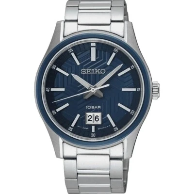 SEIKO SUR559P1,Men Quartz,Blue Dial,Stainless,Sapphire,Date,100m WR,SUR559 - Image 1 of 2