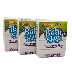 Sculpey Bake Shop Oven Bake Clay 3 PACK of 68g WHITE - Picture 1 of 3