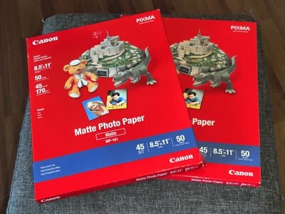 (2) 50 pk Canon Pixma Matte Photo Paper 8.5"x11" Sheets MP-101 New & Sealed  - Image 1 of 3