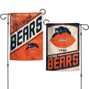 Brand New NFL Chicago Bears Classic Retro Logo 2 Sided 12.5 X 18 Garden Flag - Picture 1 of 1