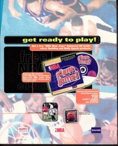 Anuncio impreso vintage JUEGOS NBA Slam Jams Spalding Huffy Sports 1999 anuncio - Imagen 1 de 1