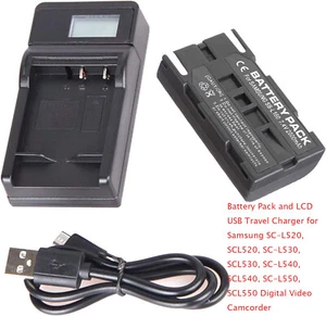 Batería y Cargador para Videocámara Digital Samsung SC-L520, SCL520, SC-L530 - Imagen 1 de 9