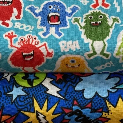 Makower 'Monster Mash' Collection 100% Cotton Fat Quarter, Half or Whole Metre