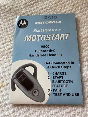 Motorola H500 Instruction Guide for Bluetooth Handsfree Headset - No Headset - Image 1 of 2