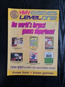 Rocket Knight Star Wars Fifa Mario HMV Snes GAME ADVERT GAME POSTER 8.2X11.8" - Picture 1 of 1