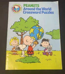 Peanuts Scholastic Activity Book Around The World Crossword Puzzles Vintage - Picture 1 of 10