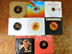 Lot Of 8 Vintage 2 Side 45 RPM Records Elvis Presly, Kenny Rogers Etc.
