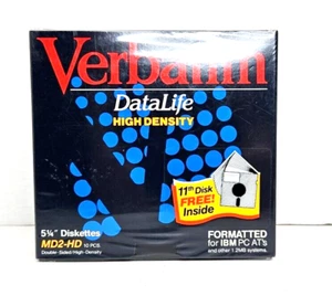 Verbatim DataLife Disquettes Haute Densité 5 1/4 Neuf Scellé Disquettes Lot de 11 - Photo 1/2