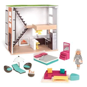 Muñecas Lori - Sala de estar, cocina, dormitorio, patio exterior loft - Casa de muñecas - Imagen 1 de 6