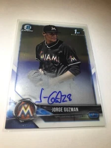 Jorge Guzman Autograph 2018 Bowman Chrome Combine Shipping - Picture 1 of 2