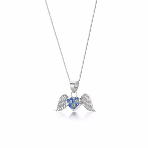 COLLAR Y COLGANTE DE PLATA VIOLETA GRITANDO OLVÍDAME NO- ALAS DE ÁNGEL - Imagen 1 de 12