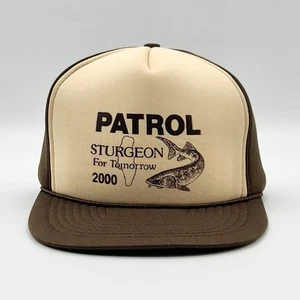 Vintage 2000 Sturgeon For Tomorrow Patrol Hat Brown Tan Snapback Taiwan USA - Picture 1 of 10