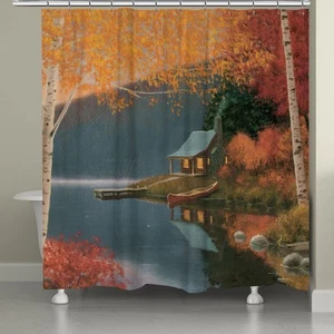 Laural Home Lakeside Shower Curtain Multi 71" x 72" - Picture 1 of 4