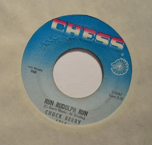 CHRISTMAS HIT 45 Chuck Berry Chess 1714 Run Rudolph Run  - Picture 1 of 1