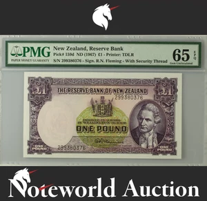 New Zealand Reserve Bank 1 Pound ND (1960-67) P 159d UNC PMG 65 EPQ 3rd TOP POP - Picture 1 of 4