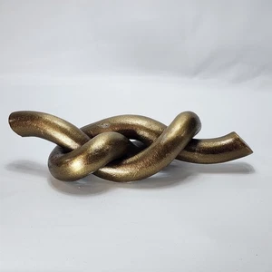 Metall Goldfarben Knoten Abstrakte Kunst Skulptur Figur Deko - Bild 1 von 10