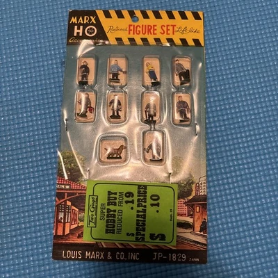 Vintage Marx JP-1831 HO Conjunto de Bonecos Ferroviários de Chumbo Civil Anos 1960 JAPÃO - Imagem 1 de 2