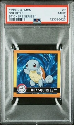 1999 Pokemon Series 1 Stickers Squirtle PSA 9 MINT Vintage #7 - Image 1 of 2