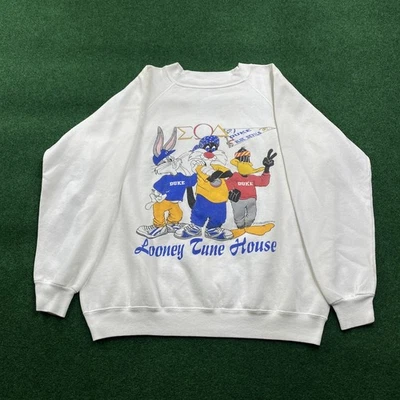 Sudadera De Colección Duke Blue Devils Para Hombres XL Blanca 90S Looney Tunes Suéter EE. UU. Foto 1 de 4