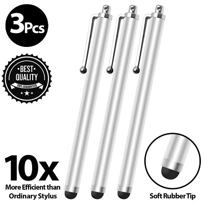 3X SCREEN TOUCH RUBBER TIP STYLUS PEN FOR IPAD IPHONE SAMSUNG TABLET MOBILE - Image 1 of 4