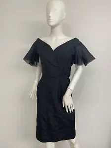 European Designer Vintage Dress Silk Organza Fits Like A 2nd Skin Sz 0 - Picture 1 of 12