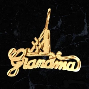 Vintage Beautiful 14K Gold Pendant Bracelet Charm #1 Grandma Number One - Bild 1 von 7
