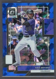 2022 Donruss Optic CRACKED ICE BLUE 1/7 Kris Bryant Colorado Rockies