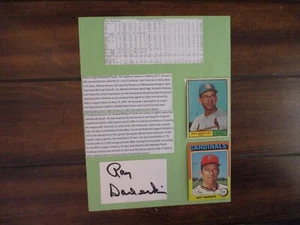 RAY  SADECKI(D-2014)Signed Trimmed Index Card w/8 x 11 Display w/1961 Topps/Obit - Picture 1 of 11