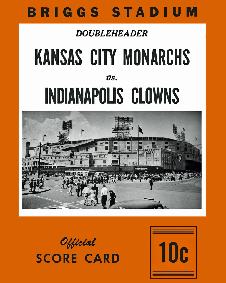 Póster de la Liga Negra de Tarjeta de Partitura Monarcas vs Payasos (1953) Foto de 8" x 10" Foto 1 de 1