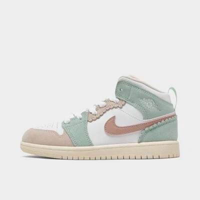 NIB PS Little Kid's Jordan 1 Mid SE White/Pink Oxford-Jade Ice DZ5359 100 - Image 1 of 4