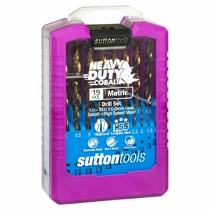 SUTTON TOOLS 19 piece Cobalt Metric Jobber Drill Set Colour Temp D109SM2 HSS - Picture 1 of 3