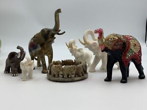 New ListingLot of Elephants Stone Brass Clay Vtg Beaded Rare