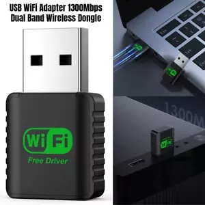 USB WiFi Bluetooth Adapter 1300Mbps Dual Band 5G/2.4GHz Wireless Network Rece - Picture 1 of 10