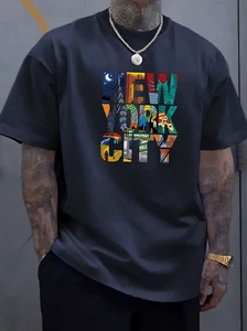 Summer Mens T shirts Cotton Comfortable Casual Loose T shirts Sports T-Shirt Top - Picture 1 of 16
