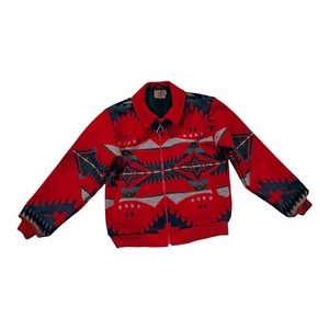 Pendleton High Grade Western Wear Wool Jacket Red Sz S READ!! - Picture 1 of 11