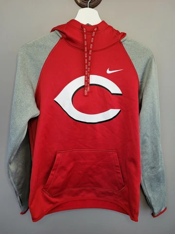 Nike Dri-Fit Cincinnati Reds Hoodie. Light Sweatshirt. Size Small. Thumb Holes Cover