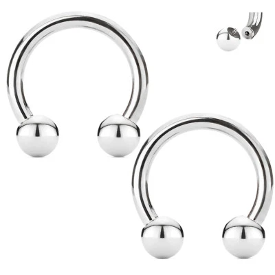 2 Pc Internal Threaded Horseshoe Nose Lip Tragus Helix Eyebrow Ring Piercing 16G - Image 1 of 3
