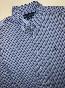 Camicia Ralph Lauren uomo 17 33/33 L/S vestibilità classica abbottonata righe pony - Foto 1 di 7