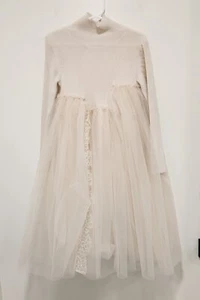 JNBY Ivory Knit Tulle Bottom Maxi Dress Size 4-5 Great Condition - Picture 1 of 10