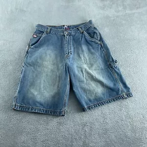 Y2K Mecca USA Mens Denim Carpenter Shorts Size 34 Blue 100% Cotton 0784 - Picture 1 of 10
