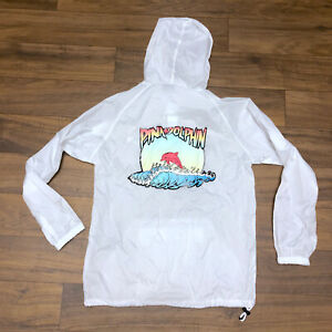 Mens SMALL - Pink Dolphin Open Tour  Pullover Windbreaker Jacket Tillys White