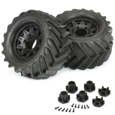NEW Pro-Line Demolisher F/R 2.8” MT Tires with Raid Black Hex Wheels (2) - Image 1 of 4