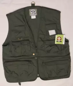 UNCLY MILTY ROTHCO MENS TRAVEL VEST SMALL ARMY OLIVE GREEN CARGO POCKET NEW NWT - Picture 1 of 8
