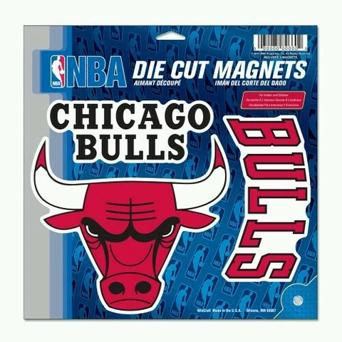 CHICAGO BULLS 3 PIECE DIE-CUT VINYL MAGNET SET 11"X11" HIGH QUALITY NBA LICENSED Cover