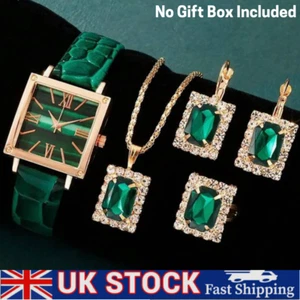 Watch Gift Set for Women Ladies Rhinestone 5 Pcs Jewellery Wristwatch Necklace - Picture 1 of 6