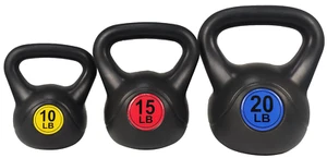 Wide Grip Kettlebell Exercise Fitness Weight Set 3-Pieces: 10Lb, 15Lb and 20Lb - Picture 1 of 7
