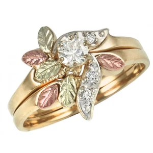 Black Hills Gold .21 CT TW of Diamond Engagement Set Size 6 FAST SHIPPING - Picture 1 of 5